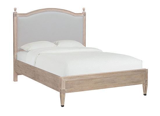 Charlotte Upholstered Bed with Low Footboard (2511-K153L) in a Washed Elm finish