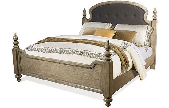 Corinne Upholstered Poster Bed (21574-21584) by Riverside furniture