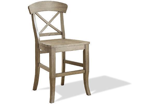 Regan X-Back Counter Stool (27459 Weathered Driftwood) by Riverside furniture