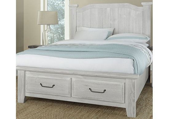 Sawmill Arch Bed with an Alabaster 2-tone finish by Vaughan-Bassett furniture