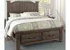 Sawmill Arch Bed with a Saddle Grey finish by Vaughan-Bassett furniture