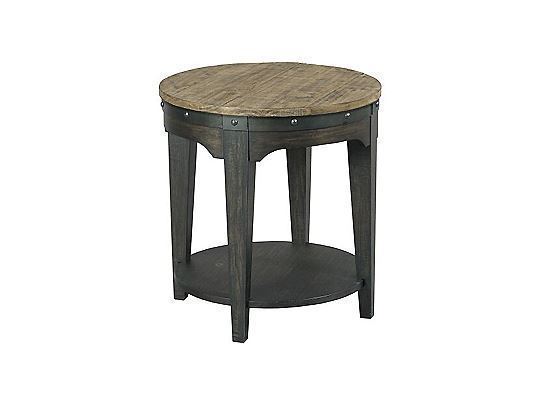 ARTISANS ROUND END TABLE PLANK ROAD COLLECTION ITEM # 706-920C BY KINCAID